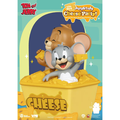 Beast Kingdom Piggy Bank Small Tom and Jerry Vinyl Functional Figurine Jerry & Tuffy Cheese Party! Figurine