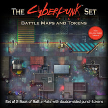 The Cyberpunk Set - Books of Battle Mats & Tokens for Cyberpunk Red Game