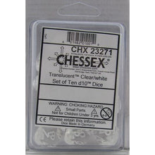 Chessex D10 Dice Translucent Polyhedral Purple/white d10