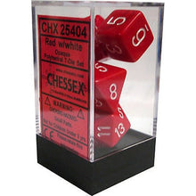 D7-Die Set Dice Opaque Polyhedral Red/White 7 Dice in Display