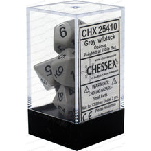 D7-Die Set Dice Opaque Polyhedral Dark Grey/Black 7 Dice in Display