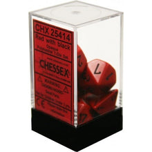 D7-Die Set Dice Opaque Polyhedral Red/Black 7 Dice in Display