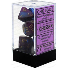 D7-Die Set Dice Gemini Polyhedral Blue-Purple/Gold 7 Dice in Display