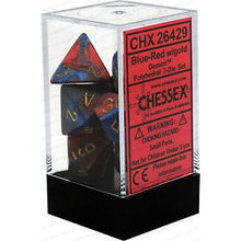 D7-Die Set Dice Gemini Polyhedral Blue-Red/Gold 7 Dice in Display