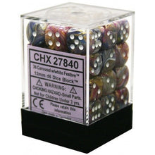 Chessex D6 Festive 12mm d6 Carousel/white Dice Block 36 dice