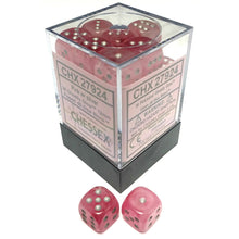 D6 Dice Ghostly Glow 12mm Pink/Silver 36 Dice in Display
