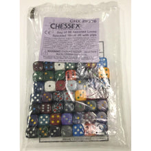 BULK D6 Dice Assorted Loose Speckled 16mm with Pips 50 Dice in Bag