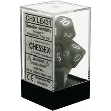 D7-Die Set Dice Frosted Polyhedral Smoke/White 7 Dice in Display
