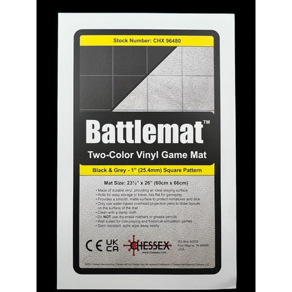 Battlemat 1" Reversible Black-Grey Squares 23½"x26" Playing Surface