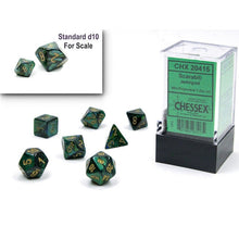 Chessex D7-Die Set Scarab Mini-Polyhedral Jade/gold