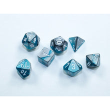 Chessex D7-Die Set Gemini Mini-Polyhedral Steel-Teal/white