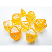 Chessex D7-Die Set Borealis Polyhedral Canary/white Luminary 7-Die Set with bonus die