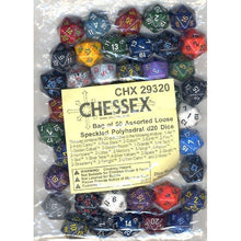BULK D20 Dice Assorted Loose Speckled Polyhedral 50 Dice in Bag