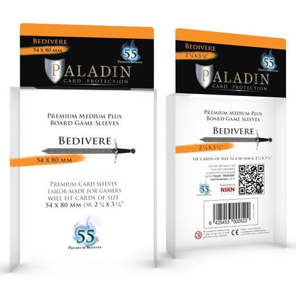 Paladin Premium Bedivere Clear Sleeves - 54x80 mm 55 Sleeves Per Pack