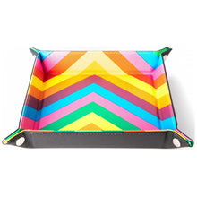 Fanroll By Metallic Dice Games MDG Velvet Folding Dice Tray with Leather Backing - Rainbow
