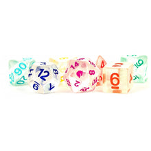 Fanroll By Metallic Dice Games MDG Unicorn Resin Polyhedral Dice Set - Rainbow Ice