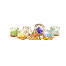 MDG Resin 16mm Poly Dice Set - Rainbow Dinosaur Dice