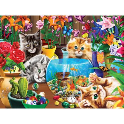 Masterpieces Puzzle Family Hour Marvelous Kittens Ez Grip Puzzle 400 pieces