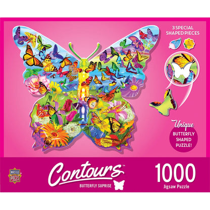 Masterpieces Puzzle Contours Shaped Butterfly Shape Puzzle 1,000 pieces