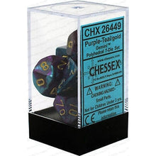 D7-Die Set Dice Gemini Polyhedral Purple-Teal/Gold 7 Dice in Display