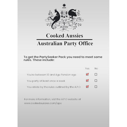 Cooked Aussies PartySeeker Pack Game