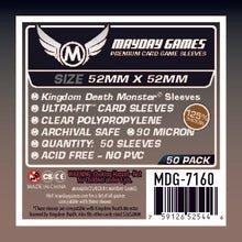 Mayday - Premium "Kingdom Death Monster" Card Sleeves 52x52mm 50/pack