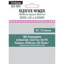 Sleeve Kings Board Game Sleeves Medium Square Sleeves 65mmx65mm 110 Sleeves per Pack