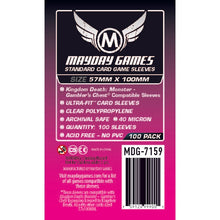 Mayday - "Kingdom Death Gambler's" Chest Large Compatible Sleeves 57x100 MM  pack of 100