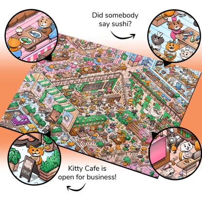 Vizzles Kitty Cafe 1000pc Jigsaw Puzzle