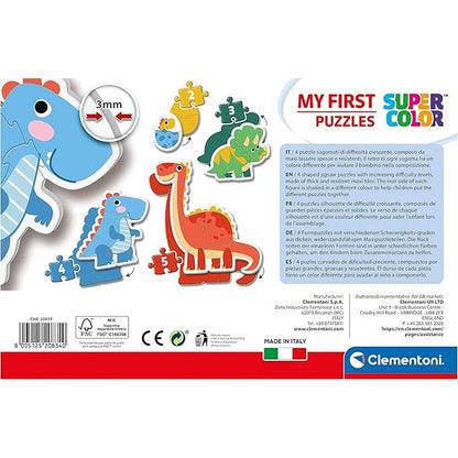Clementoni My First Puzzles Dinosaurs 4 Shaped Puzzles
