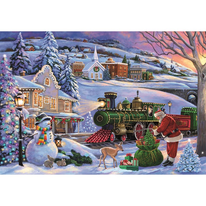 Clementoni Puzzle Christmas Train Poster Included 500 Pieces