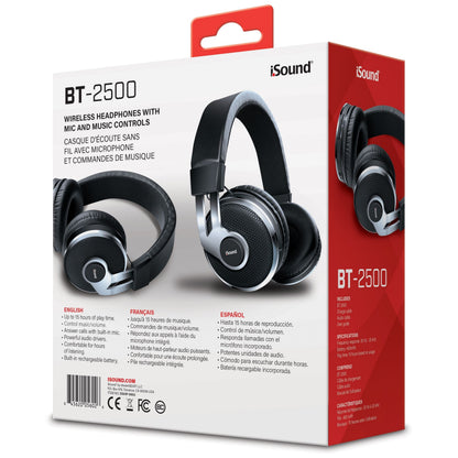 iSound Bluetooth BT-2500 Headphone - Black/Silver