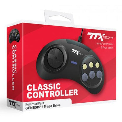 Megadrive Controller Wired 6 Button RetroPad Game