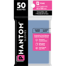 Phantom Sleeves: Pink Size 65mmx100mm - Gloss/Gloss 50