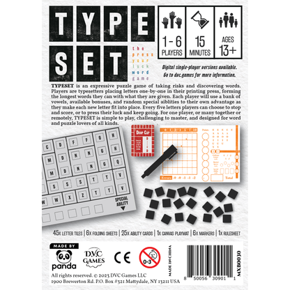 TYPESET Game