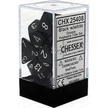 Chessex D7-Die Set  Opaque Polyhedral Black/white 7-Die Set