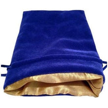 MDG Velvet Dice Bag with Gold Satin Lining - Blue