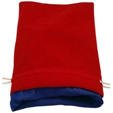 MDG Large Velvet Dice Bag with Blue Satin Lining - Red
