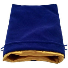 MDG Large Velvet Dice Bag with Gold Satin Lining - Blue