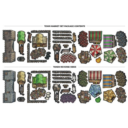 GTG Minis Tabletop Tokens - Town Market Set Game
