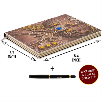 3D Faux-Leather Notebook / Journal - Pink Phoenix