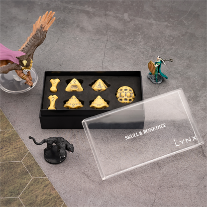 D7-Die Set Dice Skull & Bone Full 7 Dice Set - Ancient Bone Yellow