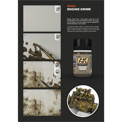 AK Interactive Weathering Products Engine Grime 35mL