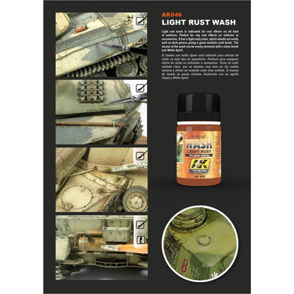 AK Interactive Weathering Products Light Rust Wash 35mL