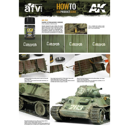 AK Interactive Weathering Products Streaking Grime for Dark Vehicles 35mL