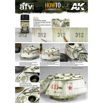 AK Interactive Weathering Products Streaking Grime for Winter Vehicles 35mL