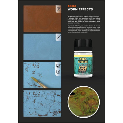 AK Interactive Weathering Products Worn Effects Acrylic Fluid 35mL
