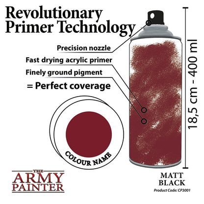 Army Painter Aerosol Spray Primer Matt Black 400mL