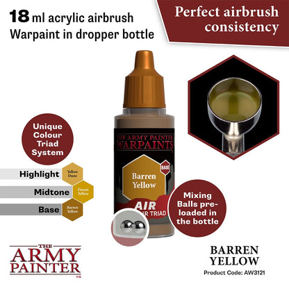 Army Painter Warpaints Air Barren Yellow Acrylic Paint 18mL