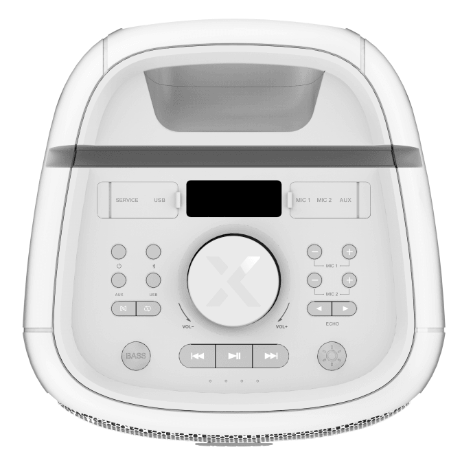 BlueAnt Portable X5 Bluetooth Party Speaker Light Up Microphones White X5-WH - SuperOffice